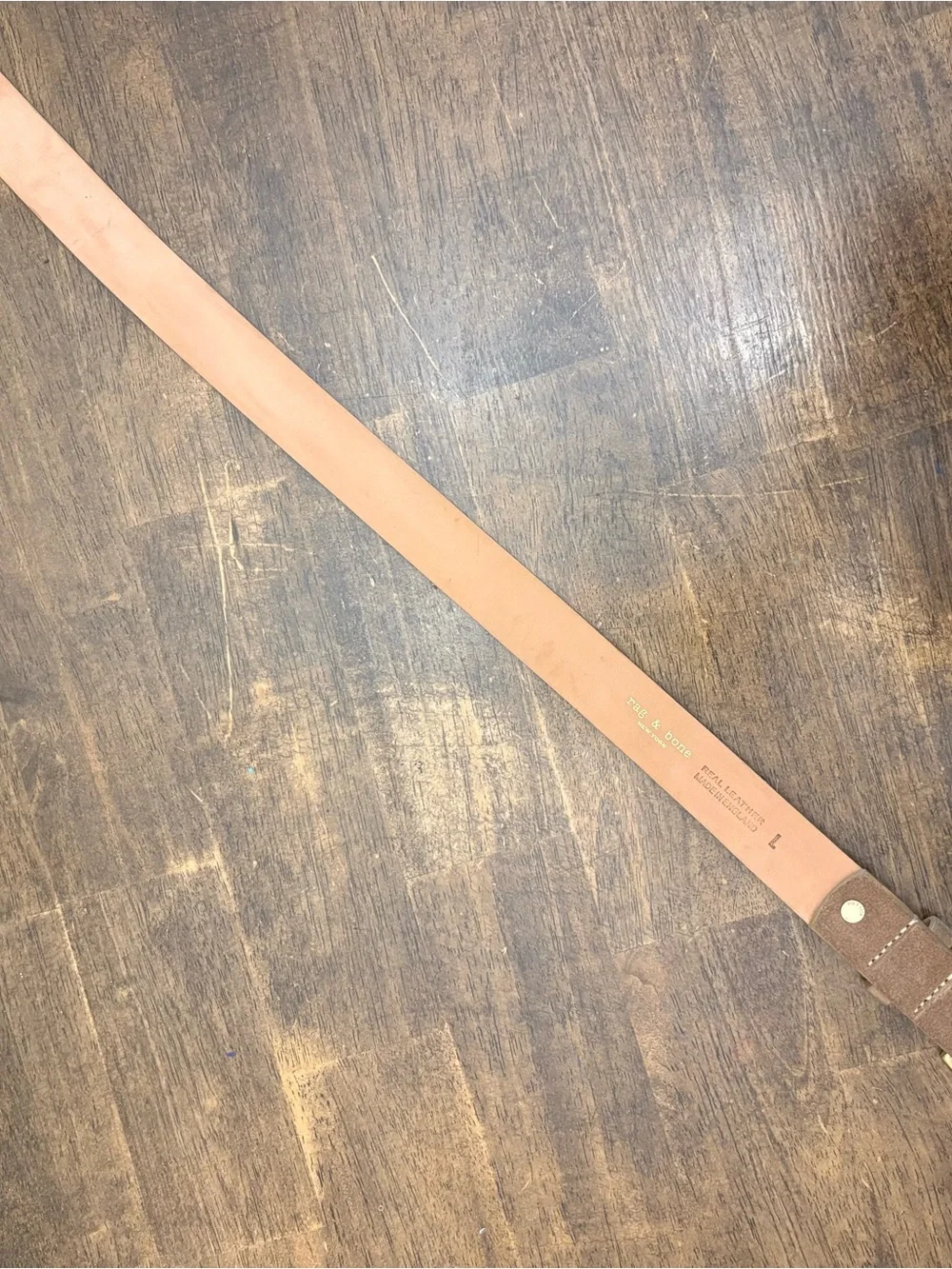 rag & bone Boyfriend Belt Camel Suede with Gold Buckle